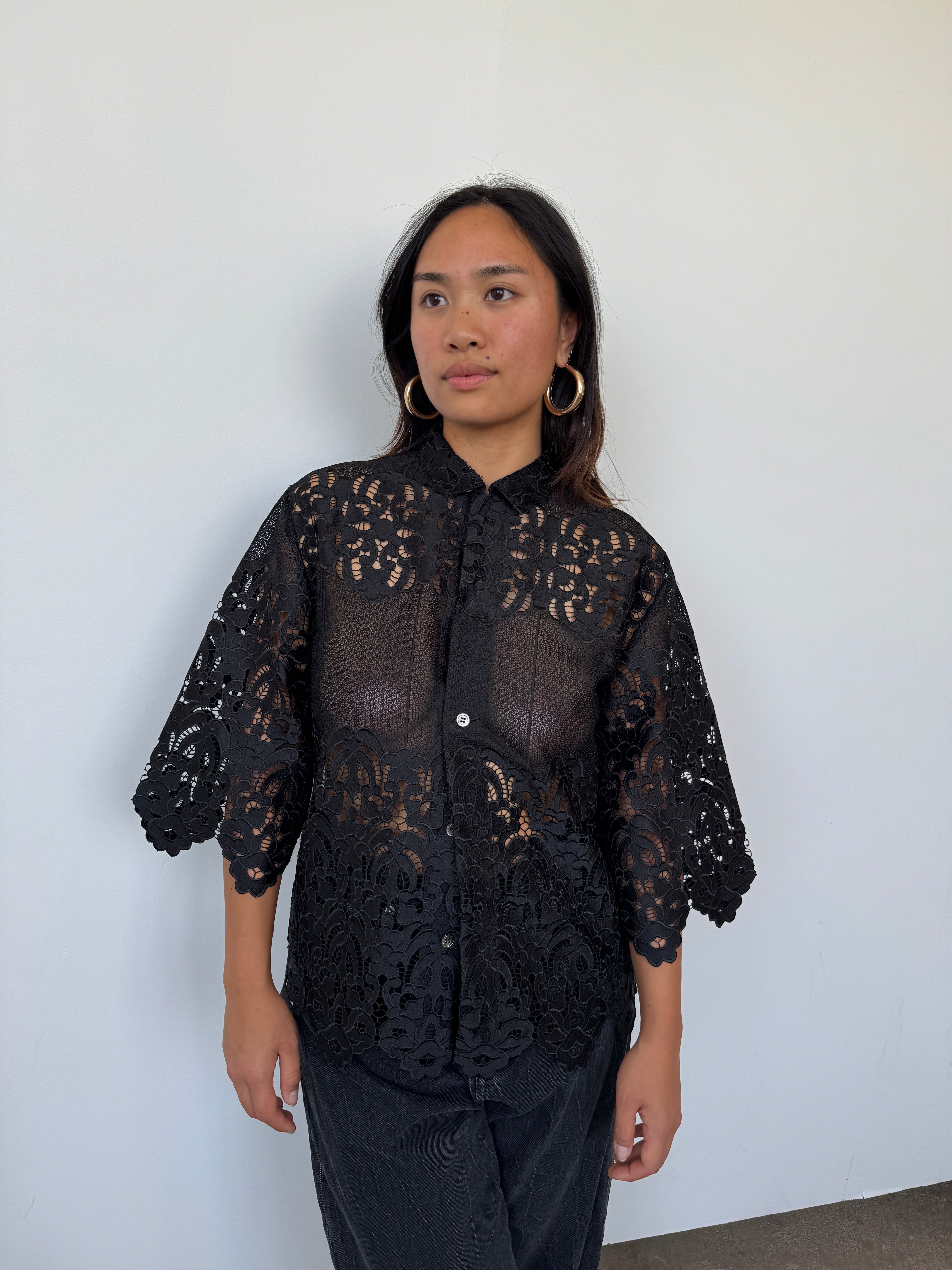 Toga Pulla Black Lace Shirt | UK10 – Curate & Rotate