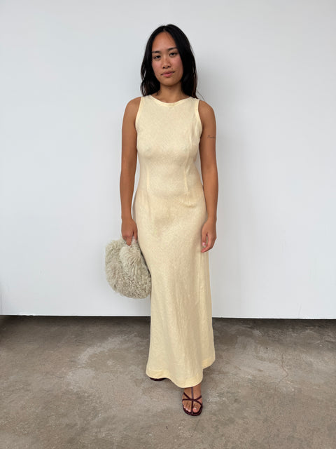 Faithfull Linen Butter 'Lydie' Dress
