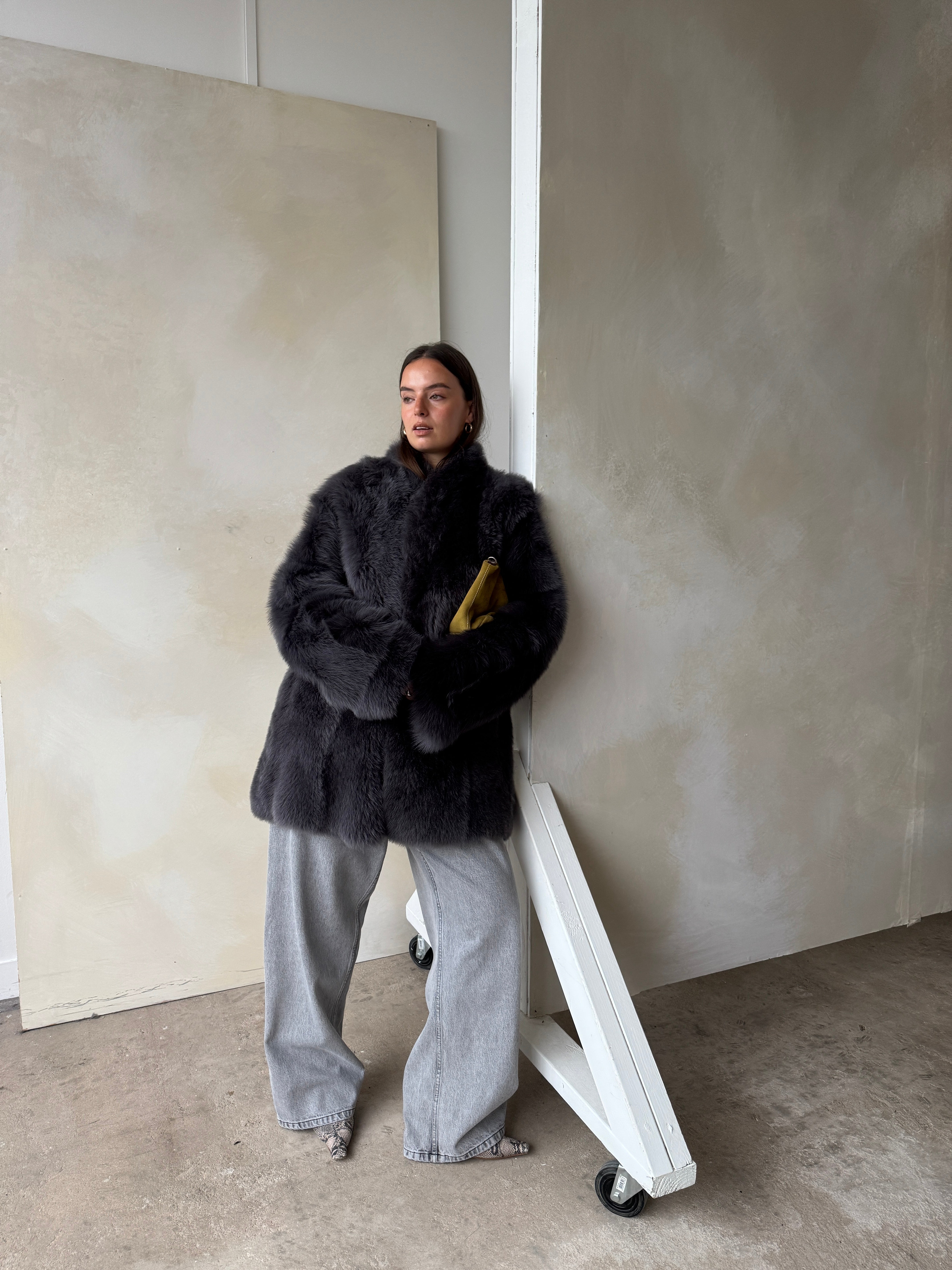 Gushlow & Cole 06 Grey Taper Shearling Coat | M – Curate & Rotate