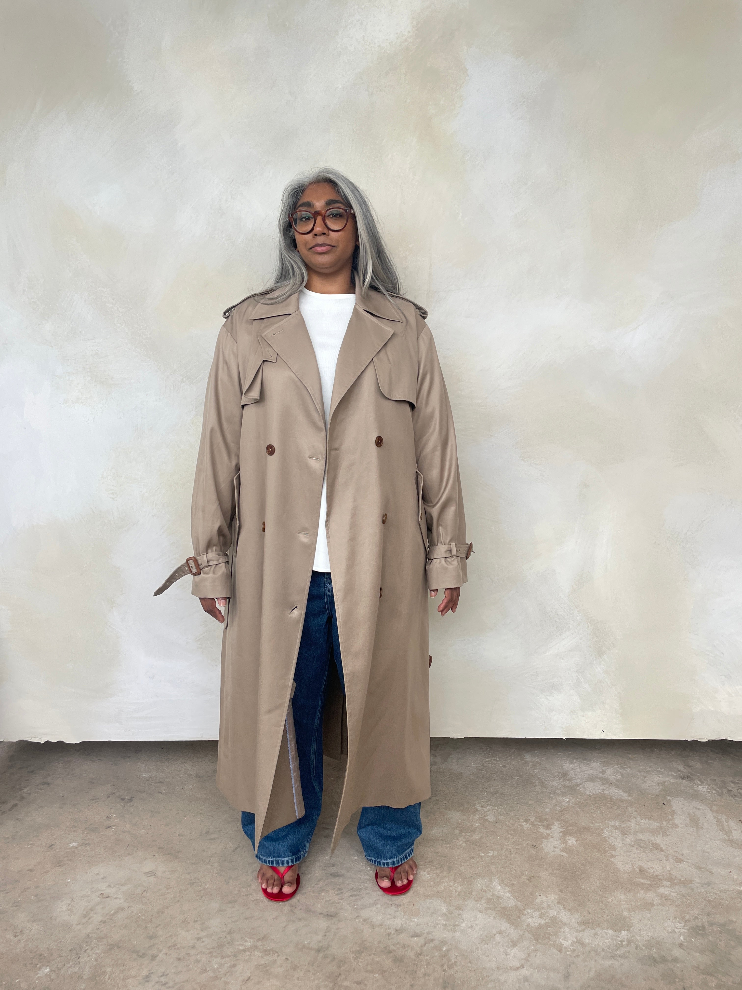 Beige trench coat cheap hotsell