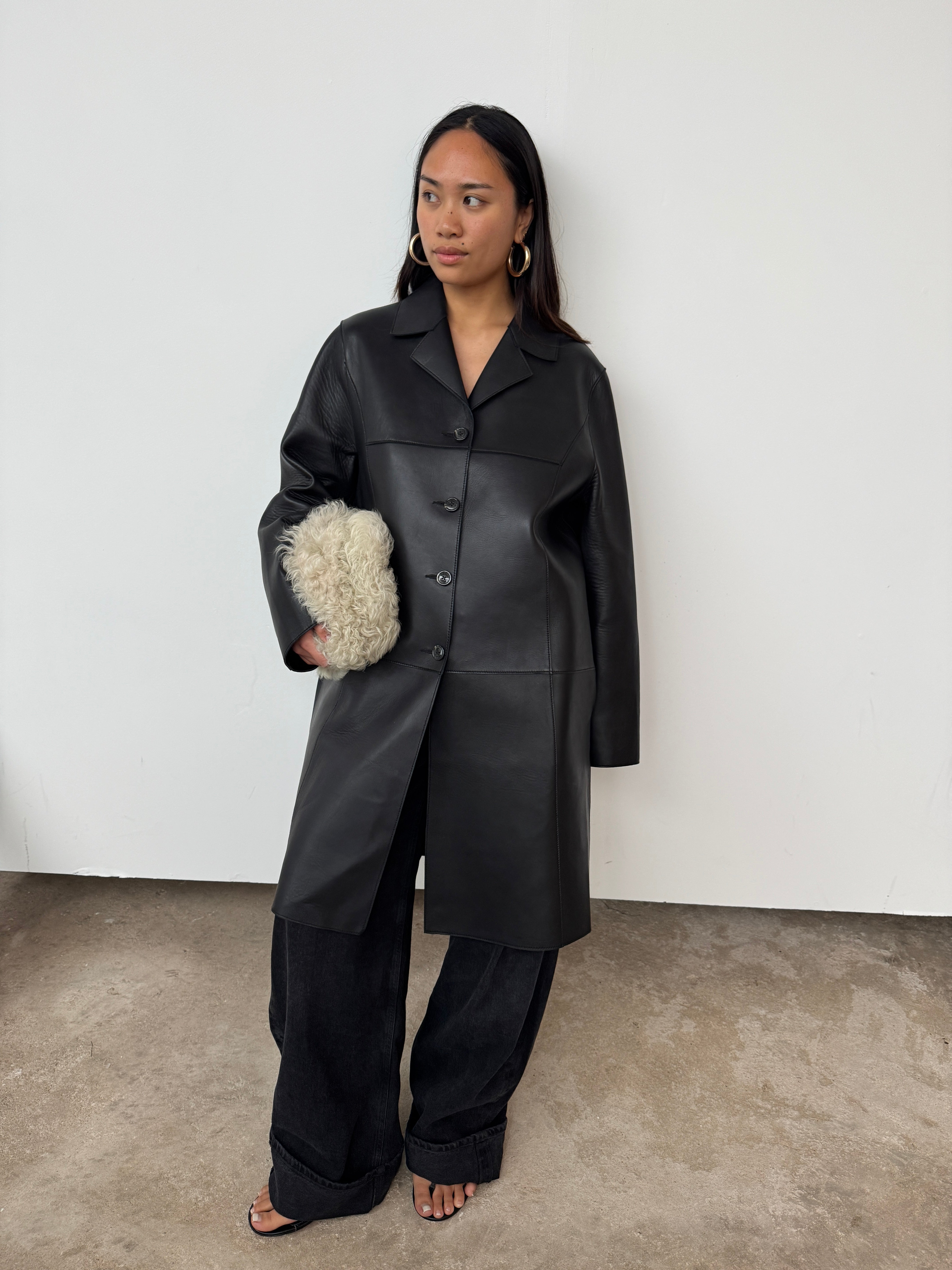 Whistles Black 'Gemma' Bonded Leather Jacket | UK14 – Curate & Rotate