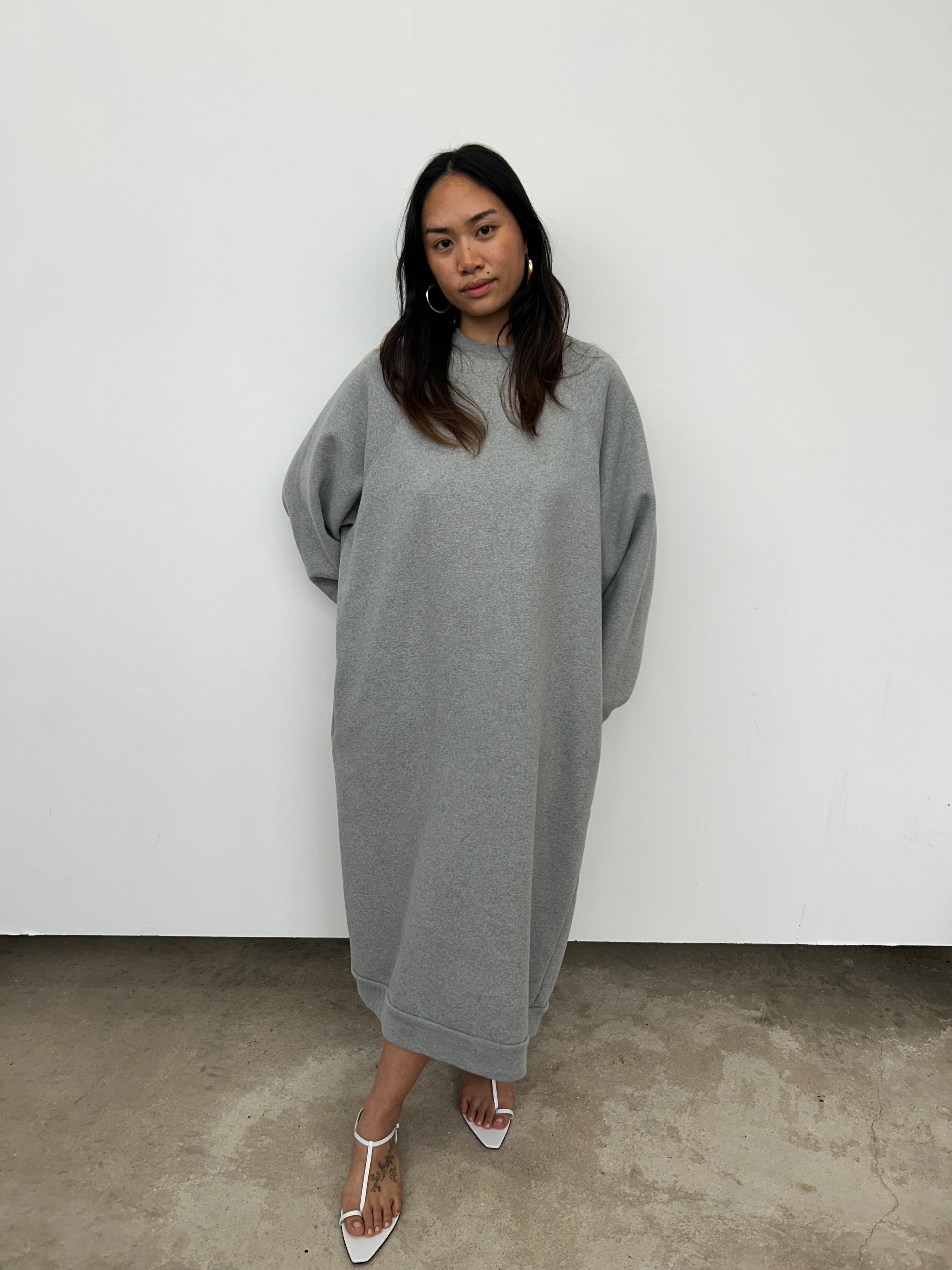 Raey Grey Sweatshirt Dress