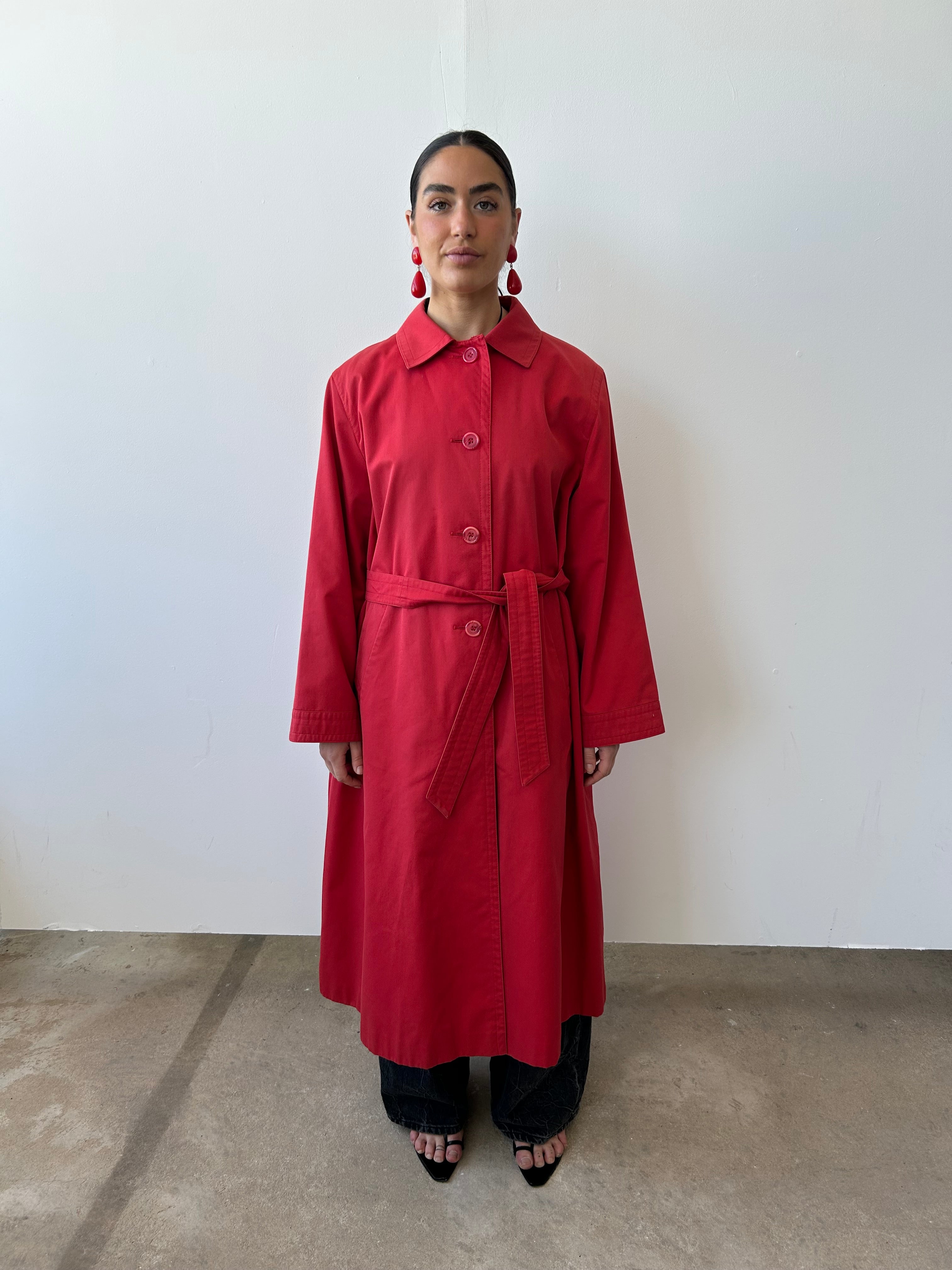 Vintage Aquascutum Red Trench Coat | UK8-14 – Curate & Rotate