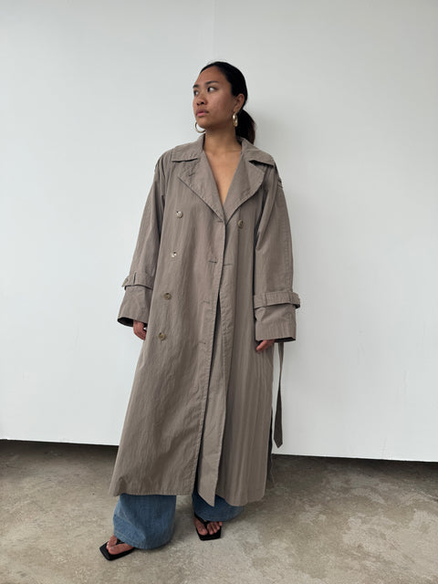 Street Toteme Trench Coat Toteme Brown Techno Trench Coat UK8