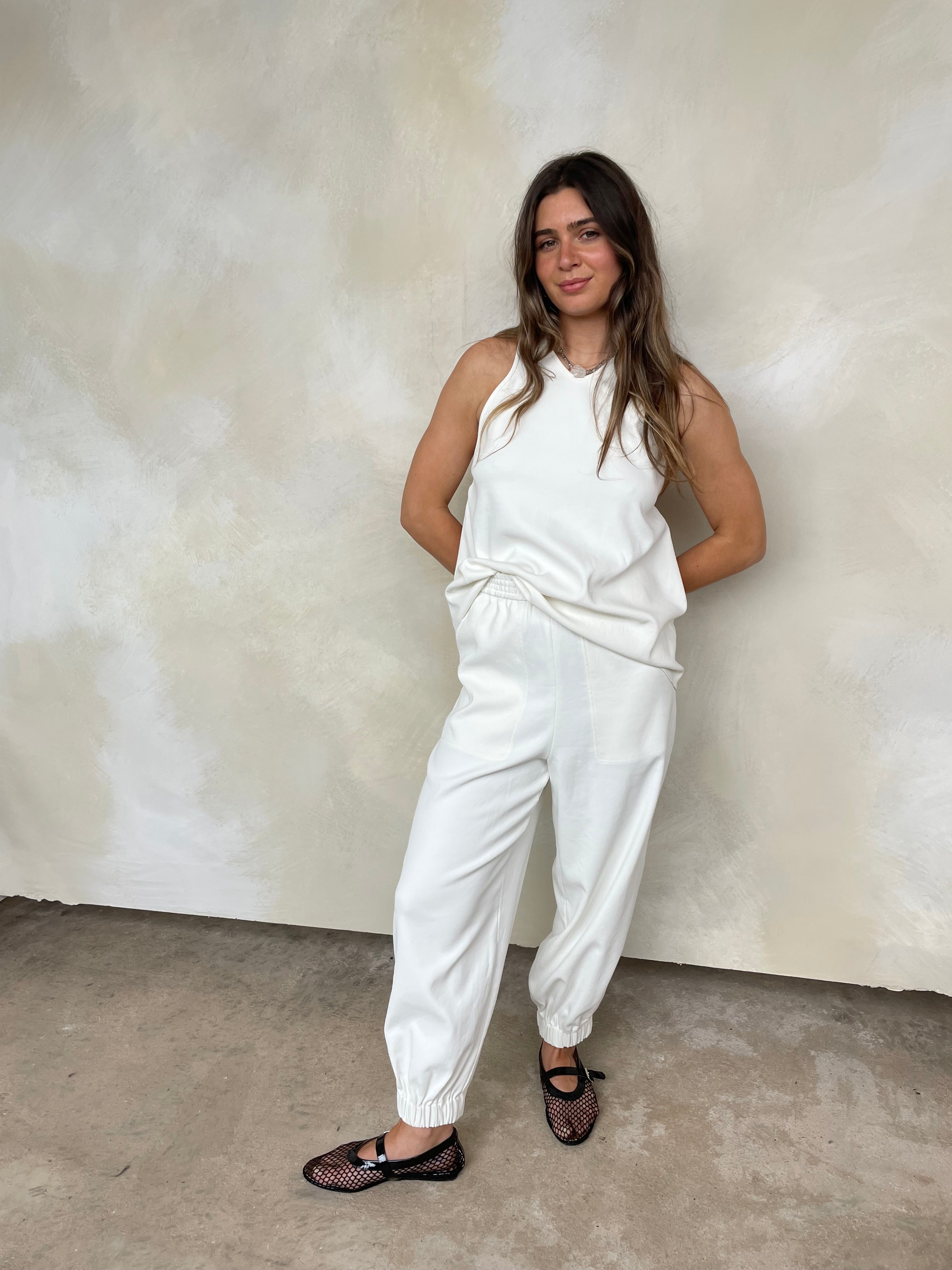TIBI CHALKY DRAPE JOGGERS S