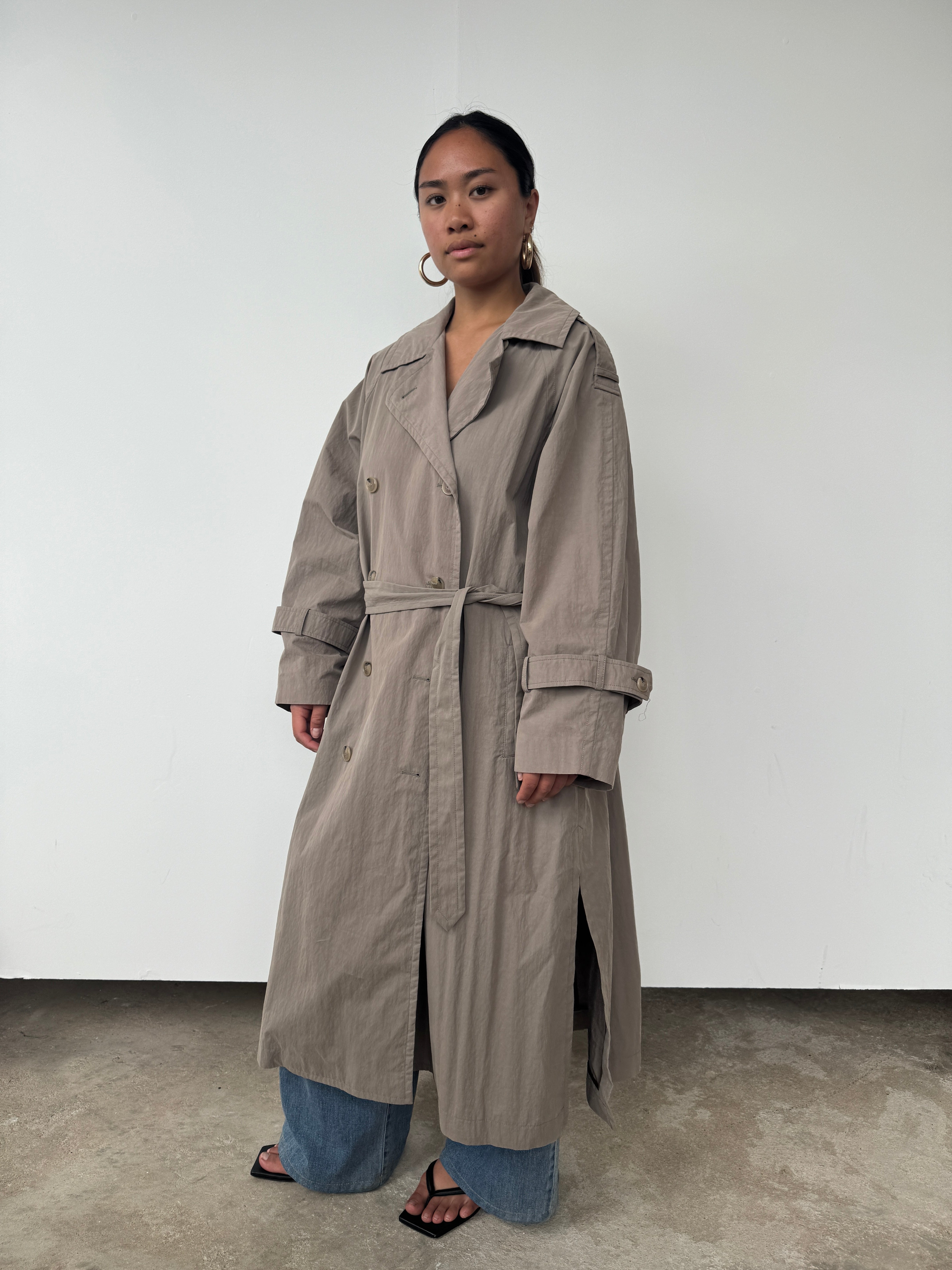TOTEME BROWN TECHNO TRENCH COAT