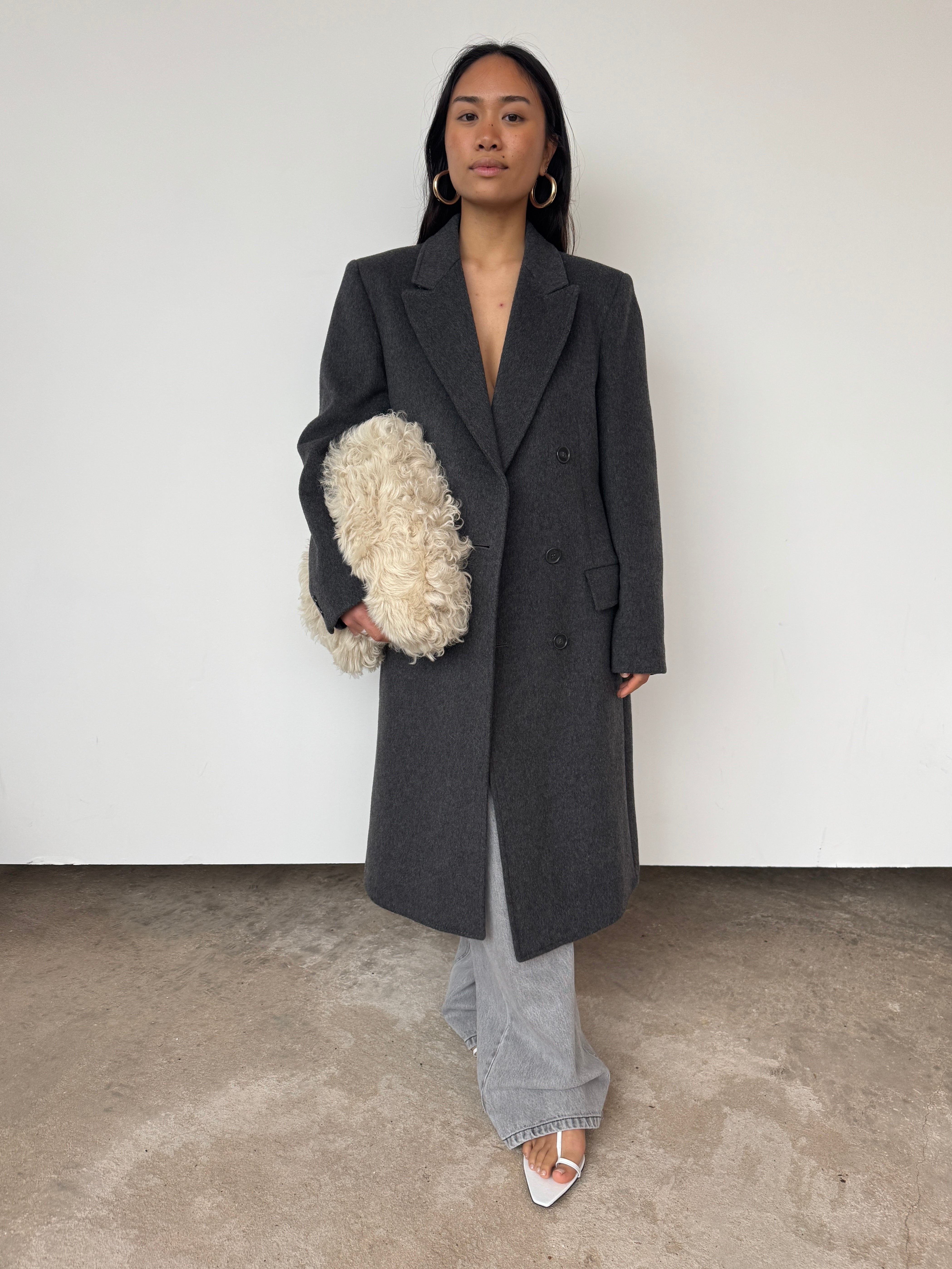 Vintage Charcoal Grey Wool + Cashmere Coat | UK8 – Curate & Rotate