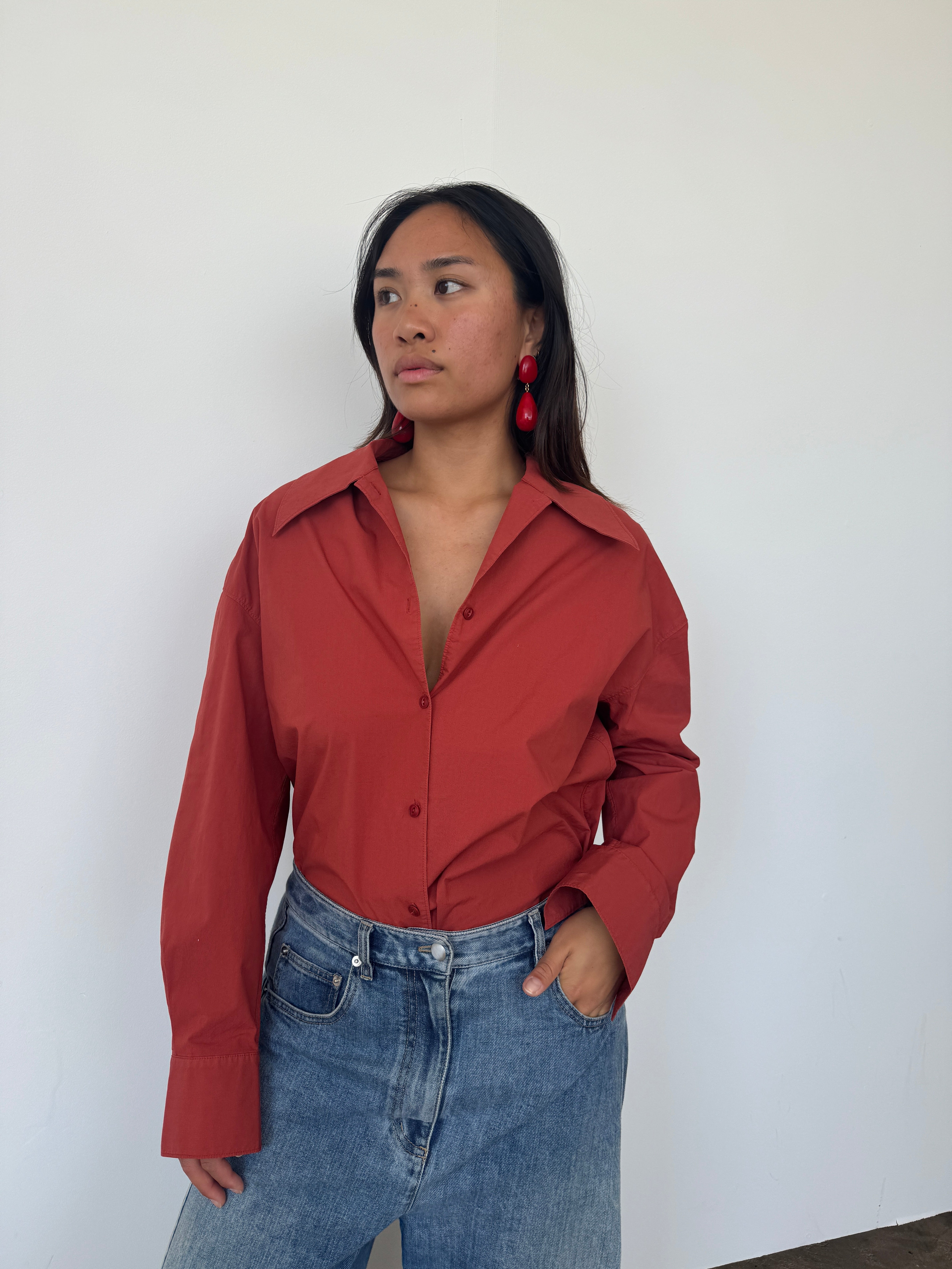 YMC Brick Red Cotton Shirt XS* - Main Image